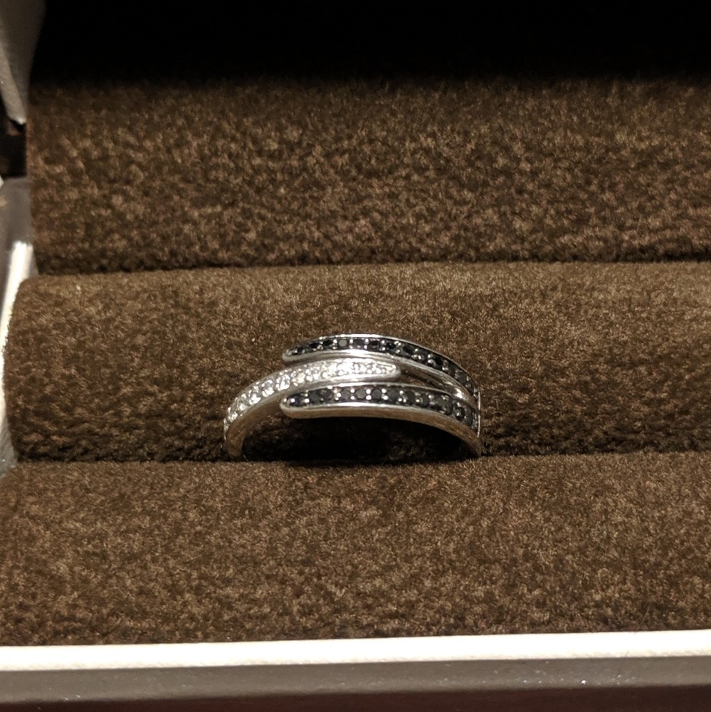 Black and White diamond ring